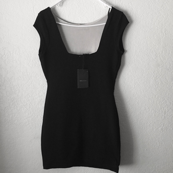 Zara W&B Collection Black Body con Dress NWT - Picture 2 of 7